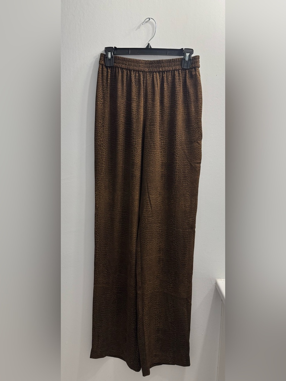 Michael Kors Brown Animal-Print Wide Leg Pants
